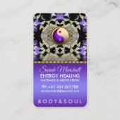 パープル金ゴールド反射マンダラホリスティックー癒し 名刺 (正面)