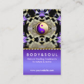 パープル金ゴールド反射マンダラホリスティックー癒し 名刺 (裏面)