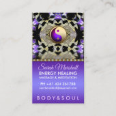 パープル金ゴールド反射マンダラホリスティックー癒し 名刺 (正面)