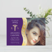 パープル金ゴールド大学院生Wave Caduceus RN看護グラード 案内状 (スタンド正面)