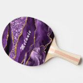 パープル金ゴールド大理石名前をカスタムする卓球ラケット 卓球ラケット (横)