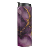 パープル金ゴールド大理石抽象芸術 タンブラー (回転右)