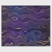 パープル金ゴールド大理石誕生日結婚ズラップ ラッピングペーパー (フラット)