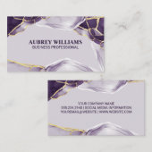 パープル金ゴールド大理石 名刺 (正面/裏面)