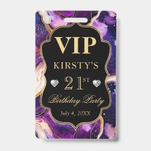 パープル金ゴールド天空グリッターアゲート誕生日VIP