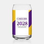 パープル金ゴールド学校大学卒業 ガラス缶 (裏面)