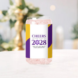 パープル金ゴールド学校大学卒業 ガラス缶