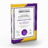 パープル金ゴールド学校大学卒業 フォトブロック (左)