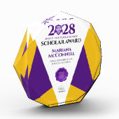 パープル金ゴールド学校大学卒業 フォトブロック (左)