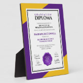 パープル金ゴールド学校大学卒業 フォトプラーク (側面)