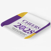 パープル金ゴールド学校大学卒業 ペーパープレート (傾斜あり)