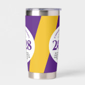パープル金ゴールド学校大学卒業 保温保冷タンブラー (左面)
