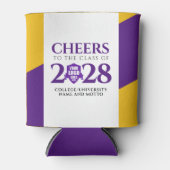 パープル金ゴールド学校大学卒業 缶クーラー (正面)