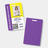 パープル金ゴールド学校大学生 バッジ (正面＆裏面)