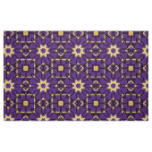 パープル金ゴールド幾何木綿トイルヤード ファブリック (ファットクウォーター)