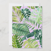 パープル金ゴールド恐竜ガール誕生日 招待状 (裏面)