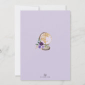 パープル金ゴールド旅行赤ちゃんシャワーフローラアドベンチャー 招待状 (裏面)