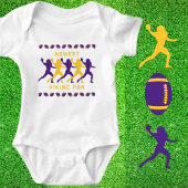 パープル金ゴールド最新バイキングファンサッカー選手 ベビーボディスーツ