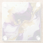 パープル金ゴールド注入 ガラスコースター (裏面)