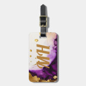 パープル金ゴールド注入 ラゲッジタグ (正面縦)