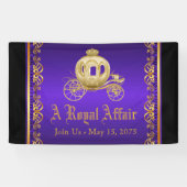 パープル金ゴールド王室のキャリッジ 横断幕 (横)