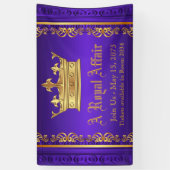 パープル金ゴールド王室のクラウン 横断幕 (縦)