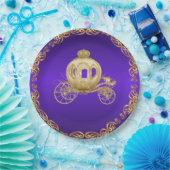 パープル金ゴールド王室のコーチキャリッジ ペーパープレート (パーティー)