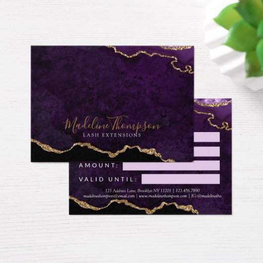 パープル金ゴールド瑪瑙のビジネス贈与証明書 (デスク)