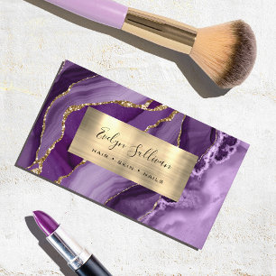 パープル金ゴールド瑪瑙名刺 名刺