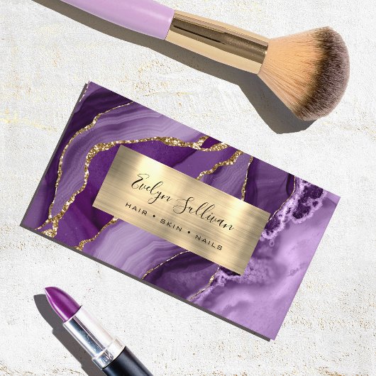 パープル金ゴールド瑪瑙名刺 名刺