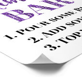 パープル金ゴールド紙吹雪ミモザバーサイン結婚ズ ポスター (角)