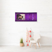 パープル金ゴールド紙吹雪2020写真卒業パーティー 横断幕 (インサイチュ)