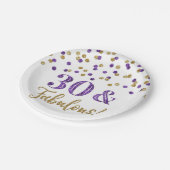 パープル金ゴールド紙吹雪30と素晴らしい ペーパープレート (アングル)