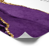 パープル金ゴールド結婚アゲート席 ポスター (角)