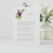 パープル金ゴールド結婚ウォーターカラーのゲストインサート エンクロージャーカード (スタンド正面)