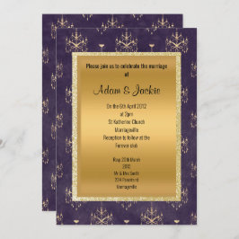 パープル金ゴールド結婚シャンデリアすべての行事 招待状