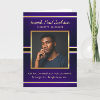 パープル金ゴールド葬儀折りプログラム プログラム