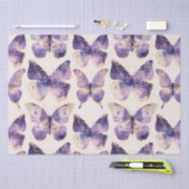 パープル金ゴールド蝶誕生日 薄葉紙 (クラフト)