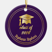 パープル金ゴールド院長卒業式2024年写真 セラミックオーナメント (正面)