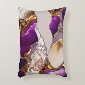 パープル金ゴールド高級エレガントデザインリキッドテクスチャ アクセントクッション (正面(垂直))