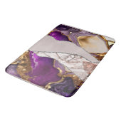 パープル金ゴールド高級エレガントデザインリキッドテクスチャ バスマット (アングル)