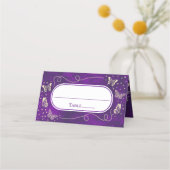 パープル金ゴールド15歳のキンセアニラ蝶 プレイスカード (正面)