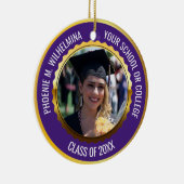 パープル金ゴールド2写真卒業クラス2023 セラミックオーナメント (右)