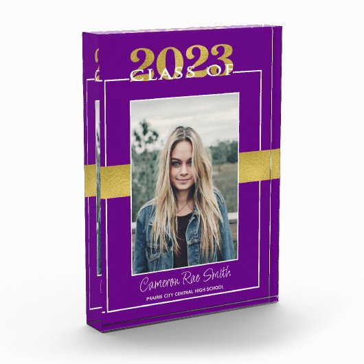 パープル金ゴールド2023年卒業記念クラス フォトブロック (左)