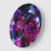 パープル銀河系アルコールインク抽象芸術 ラージ壁時計 (傾斜)