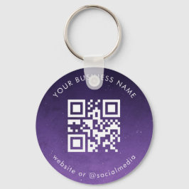 パープル銀河系カスタムビジネスQrコードスキャン キーホルダー