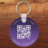 パープル銀河系カスタムビジネスQrコードスキャン キーホルダー (正面)