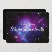 パープル銀河系クラスターお祝いのライフ 招待状 (正面/裏面)