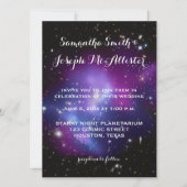 パープル銀河系クラスタープラネタリウム結婚ズ 招待状 (正面)