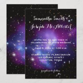 パープル銀河系クラスタープラネタリウム結婚ズ 招待状